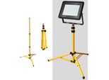 Yakimz Led Proiettore Da Costruzione Proiettore Da Lavoro Proiettore Con Treppiede 50W Bianco Caldo
