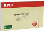 Apli 10976 Apli Haftnotizen "Classic Notes!"", 125 X 75 Mm, Gelb"