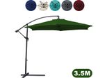 Tolletour Ombrellone A Braccio Laterale 350 Cm - Ombrellone A Braccio Laterale, Protezione Solare, Ombrellone Da Giardino - Verde
