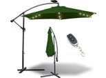 Ombrellone Jiubiaz Con Illuminazione A Led Ombrellone A Braccio Laterale 350 Cm - Protezione Solare, Ombrellone Da Giardino - Verde