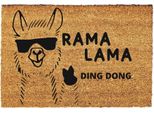 Zerbino Divertente, Zerbino Lama, Regalo Per La Casa, Zerbino, Zerbino, Regalo Per La Casa Dimensioni: 60X40 Cm