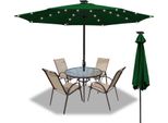 Jiubiaz 2,7 M Ombrellone UV40+ Inclinabile Ombrellone Da Giardino Ombrellone Da Spiaggia Ombrellone Led Solare, Verde