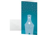 Sigel DS076 Sigel Biglietto Di Natale "Orso Polare Con Candela"", Lunghezza Din"