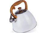 Orion Bollitore Bianco | 3 L | Bollitore A Flute Bollitore Moderno | Per Gas E Induzione | Fischio Automatico