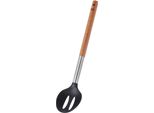 Cucchiaio Da Cucina Section Spoon Cucchiaio Scanalato Nero Con Manico In Legno Per Mescolare E Servire I Piatti 34 Cm
