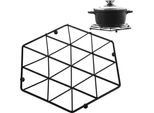 Orion Sottopentola Portavaso Per Stoviglie Calde In Metallo Nero 22,5X22,5 Cm