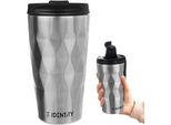 Orion Thermo Mug Thermos Flask In Acciaio Inox 430 Ml A Prova Di Perdite Argento