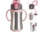 Orion Thermo Mug Tazza Sottovuoto Thermos Flask Bidon Tazza Per Bambini In Acciaio Inox Rosa 300 Ml