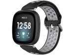 Fitbit Versa 4, Fitbit Versa 3, Fitbit Sense 2, Fitbit Sense Band: Fascia Sportiva In Silicone Imoshion Con Fibbia Argentata E Connettore Box Argentato