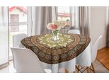 Abakuhaus Brown Mandala Tovaglia Rotonda, Ornamento Semplice, Tovaglia Circolare Per Sala Da Pranzo, Decorazione Per Cucina, 150 Cm, Verde Chiaro Umber