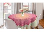 Abakuhaus Rosa Mandala Tovaglia Rotonda, Tribal Healing, Tovaglia Circolare Per Sala Da Pranzo Decorazione Cucina, 150 Cm, Rosa Shocking Corallo E Crema