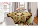 Abakuhaus Tovaglia Rotonda Mandala, Mandala Grunge Ethnic, Tovaglia Circolare Per Sala Da Pranzo, Decorazione Cucina, 150 Cm, Marrone Senape