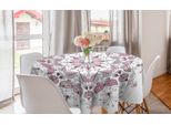 Abakuhaus Tovaglia Rotonda Viola Mandala, Loto Pastello, Tovaglia Circolare Per Sala Da Pranzo, Decorazione Cucina, 150 Cm, Bianco Rosa Chiaro