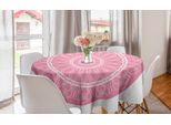 Abakuhaus Rosa Mandala Tovaglia Rotonda, Cultura, Tovaglia Circolare Per Sala Da Pranzo Decorazione Cucina, 150 Cm, Rosa Baby Bianco