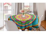 Abakuhaus Tovaglia Rotonda Mandala Arcobaleno, Colorata, Tovaglia Circolare Per Sala Da Pranzo, Decorazione Per Cucina, 150 Cm, Multicolore