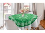 Abakuhaus Tovaglia Rotonda Verde Mandala, Motivo Floreale Orientale, Tovaglia Circolare Per Sala Da Pranzo, Decorazione Per Cucina, 150 Cm, Verde E Bianco