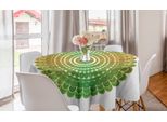 Abakuhaus Tovaglia Rotonda Verde Mandala, Motivo A Cerchi Concentrici, Tovaglia Rotonda Per Sala Da Pranzo, Decorazione Per Cucina, 150 Cm, Arancione E Verde