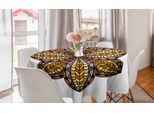 Abakuhaus Tovaglia Rotonda Mandala, Fiori Colorati, Tovaglia Circolare Per Sala Da Pranzo, Decorazione Per Cucina, 150 Cm, Multicolore