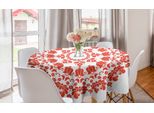 Abakuhaus Tovaglia Rotonda Red Mandala, Arte Popolare Ungherese, Tovaglia Circolare Per Sala Da Pranzo, Decorazione Per Cucina, 150 Cm, Rossa E Bianca