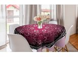 Abakuhaus Tovaglia Rotonda Mandala Viola, Classica Barocca, Tovaglia Circolare Per Sala Da Pranzo, Decorazione Cucina, 150 Cm, Rosa Confetto Marrone Castagna Nero