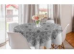 Abakuhaus Tovaglia Rotonda Mandala, Fiori Mandala, Tovaglia Circolare Per Sala Da Pranzo, Decorazione Cucina, 150 Cm, Nero