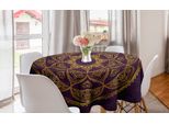 Abakuhaus Tovaglia Rotonda Mandala, Pizzo Circolare, Tovaglia Circolare Per Sala Da Pranzo, Decorazione Cucina, 150 Cm, Viola Terra Giallo