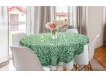 Abakuhaus Tovaglia Rotonda Mandala, Elaborati Motivi Floreali, Tovaglia Circolare Per Sala Da Pranzo, Decorazione Per Cucina, 150 Cm, Verde Mela E Bianco