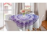 Abakuhaus Tovaglia Rotonda Mandala, BlüHend Petals Asian, Tovaglia Circolare Per Sala Da Pranzo, Decorazione Cucina, 150 Cm, Blu Navy Indaco