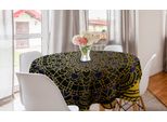 Abakuhaus Tovaglia Rotonda Mandala, Design Ispirato Al Loto, Tovaglia Circolare Per Decorare La Sala Da Pranzo E La Cucina, 150 Cm, Blu Navy E Giallo
