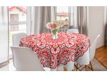 Abakuhaus Tovaglia Rotonda Red Mandala, Prosperità, Tovaglia Circolare Per Sala Da Pranzo, Decorazione Cucina, 150 Cm, Arancione