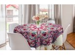 Abakuhaus Tovaglia Rotonda Mandala, Fiori Boho, Tovaglia Circolare Per Sala Da Pranzo, Decorazione Cucina, 150 Cm, Multicolore