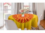 Abakuhaus Tovaglia Rotonda Mandala, Bordi Ondulati, Tovaglia Circolare Per Sala Da Pranzo E Cucina, 150 Cm, Giallo Terra Vermiglio