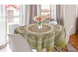Abakuhaus Tovaglia Rotonda Mandala, Fiore Mandala Sfumato, Tovaglia Circolare Per Sala Da Pranzo, Decorazione Cucina, 150 Cm, Senape E Bianco