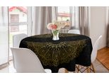 Abakuhaus Tovaglia Rotonda Mandala, Motivo Orientale Su Sfondo Scuro, Tovaglia Circolare Per Sala Da Pranzo, Decorazione Cucina, 150 Cm, Grigio Antracite Chiaro
