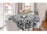 Abakuhaus Tovaglia Rotonda Mandala, Eastern Cosmos, Tovaglia Circolare Per Sala Da Pranzo, Decorazione Per Cucina, 150 Cm, Bianco E Nero