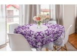 Abakuhaus Tovaglia Rotonda Mandala Viola, Cornice Ovale, Tovaglia Circolare Per Sala Da Pranzo, Decorazione Cucina, 150 Cm, Malva Taupe Viola