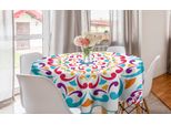 Abakuhaus Tovaglia Rotonda Mandala Arcobaleno, Vortici Colorati, Tovaglia Circolare Per Sala Da Pranzo, Decorazione Cucina, 150 Cm, Multicolore