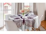 Abakuhaus Tovaglia Rotonda Stern Mandala, Eastern Federn Petal, Tovaglia Circolare Per Sala Da Pranzo, Decorazione Per Cucina, 150 Cm, Viola Scuro E Bianco