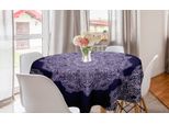 Abakuhaus Tovaglia Rotonda Viola Mandala, Fiori Boemi, Tovaglia Circolare Per Sala Da Pranzo, Decorazione Cucina, 150 Cm, Malva Chiaro E Indaco