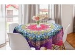 Abakuhaus Tovaglia Rotonda Mandala, Forma Geometrica A Zig Zag, Tovaglia Circolare Per Sala Da Pranzo, Decorazione Cucina, 150 Cm, Multicolore