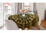 Abakuhaus Tovaglia Rotonda Mandala, Motivi Yoga Creativi, Tovaglia Circolare Per Decorare La Sala Da Pranzo E La Cucina, 150 Cm, Grigio Ambra