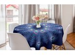 Abakuhaus Peacock Mandala Tovaglia Rotonda, Piume Mistiche, Tovaglia Circolare Per Sala Da Pranzo, Decorazione Cucina, 150 Cm, Multicolore