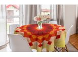 Abakuhaus Tovaglia Rotonda Mandala, Quadrati Fluorescenti, Tovaglia Circolare Per Sala Da Pranzo, Decorazione Cucina, 150 Cm, Multicolore