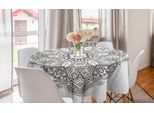 Abakuhaus Tovaglia Rotonda Mandala, Psichedelica Orientale, Tovaglia Circolare Per Sala Da Pranzo, Decorazione Cucina, 150 Cm, Bianco Grigio Antracite