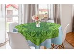 Abakuhaus Tovaglia Rotonda Verde Mandala, Fiori Disegnati, Tovaglia Circolare Per Sala Da Pranzo, Decorazione Per Cucina, 150 Cm, Azzurro E Verde