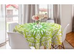 Abakuhaus Tovaglia Rotonda Verde Mandala, Disegno Fiori, Tovaglia Circolare Per Sala Da Pranzo, Decorazione Cucina, 150 Cm, Senape E Verde