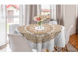 Abakuhaus Tovaglia Rotonda Mandala, Stile Orientale E Tatuaggio, Tovaglia Circolare Per Sala Da Pranzo, Decorazione Cucina, 150 Cm, Bianco Caramello Chiaro