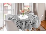 Abakuhaus Tovaglia Rotonda Mandala, Design, Tovaglia Circolare Per Sala Da Pranzo, Decorazione Cucina, 150 Cm, Bianco E Nero