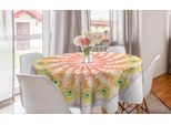 Abakuhaus Peacock Mandala Tovaglia Rotonda, Motivo Multicolore, Tovaglia Circolare Per Sala Da Pranzo, Decorazione Cucina, 150 Cm, Multicolore