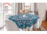 Abakuhaus Tovaglia Rotonda Blu Con Mandala, Fiori Orientali Ricci, Tovaglia Circolare Per Sala Da Pranzo, Decorazione Per Cucina, 150 Cm, Verde Giada, Verde Acqua Scuro